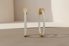 Brilliant Cut Diamond Solitaire Hoop Earrings