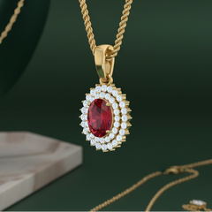 Oval Ruby & Diamond