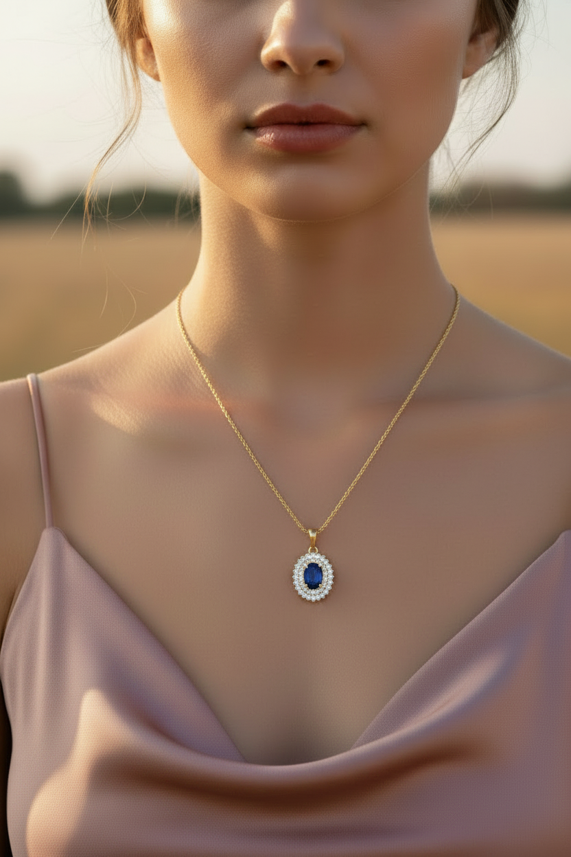 Oval Sapphire & Diamond