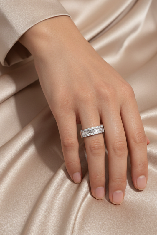 Three Row Silver Ring