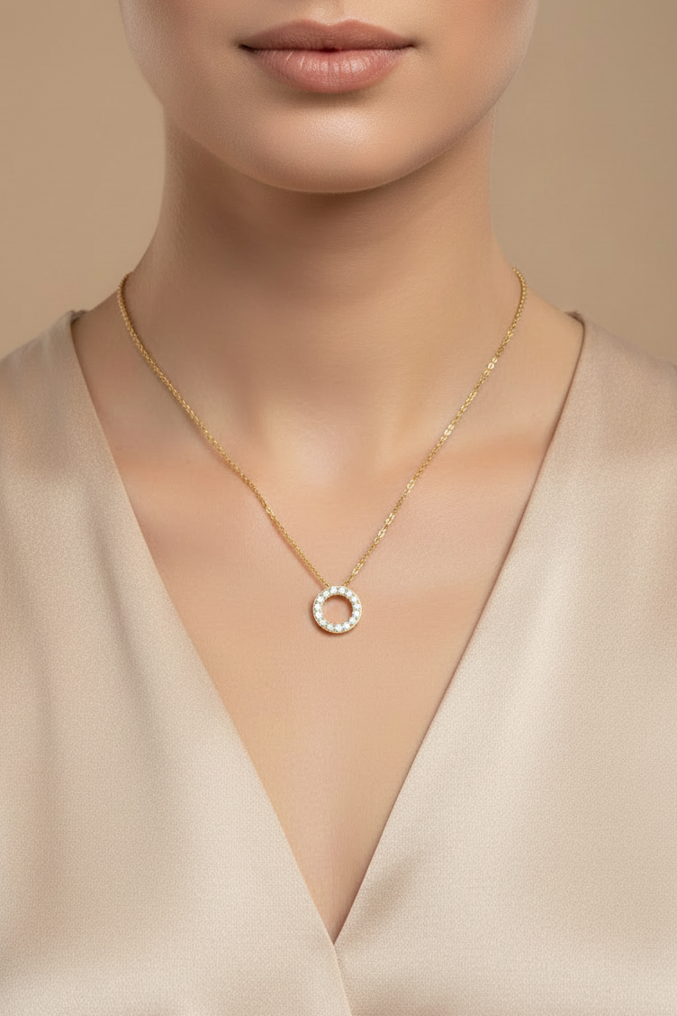 Oval Maiden Diamond Necklace with Chain