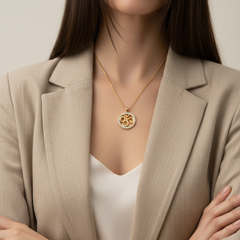 Diamond-Border Om Locket Pendant