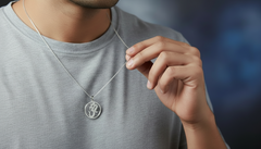 Round Diamond Om Gold Men's Pendant