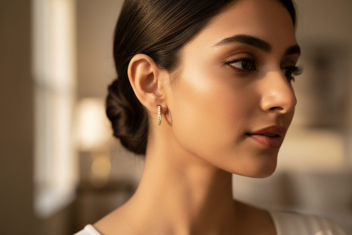 Dainty & Elegant Diamond Inside-Out Hoop Earrings