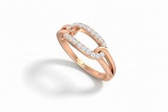 Women's Unique Paper Clip Style Fashion Ring