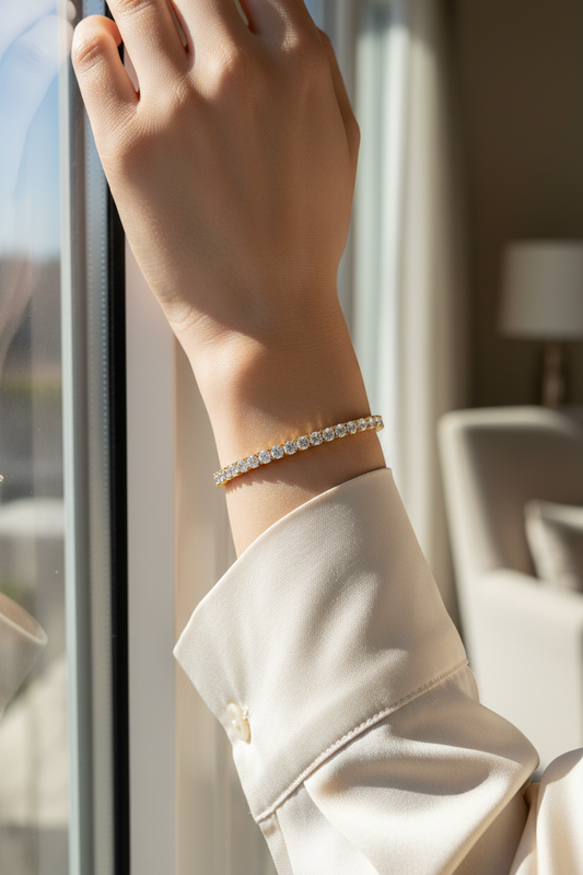Geometric Round Cut Diamond Bracelet