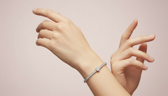 Flexible Diamond Bangle with Flower Cluster