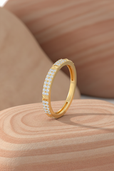 Modern Geometric Design Ring with Sparkling Stones