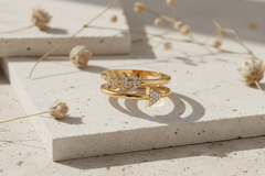 Arrowhead & Crown Style Open Accent Ring