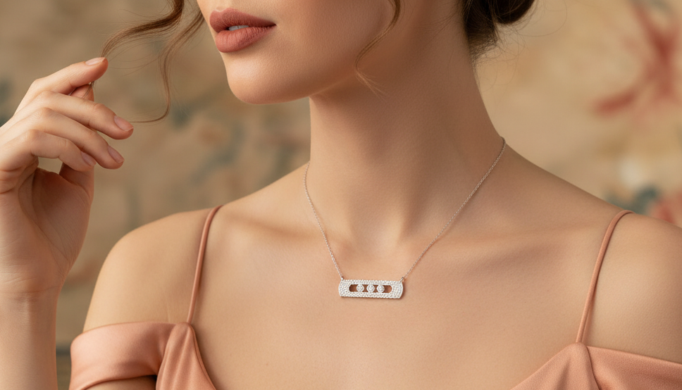 Messika-Inspired Move Classique Gold Diamond Necklace With Chain