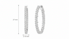 Classic Round Brilliant Diamond Hoop Earrings