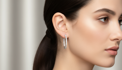 Classic Round Brilliant Diamond Hoop Earrings