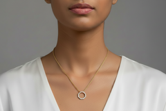 Modern Hexagonal Diamond Silhouette Necklace With Chain