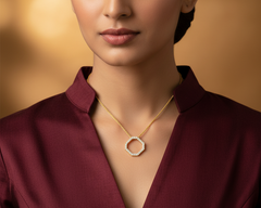Chic Octagon Open Design Necklace With Chain