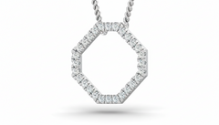 Chic Octagon Open Design Necklace With Chain