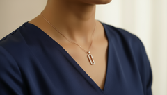 Diamond Pave Rectangular Bar Pendant