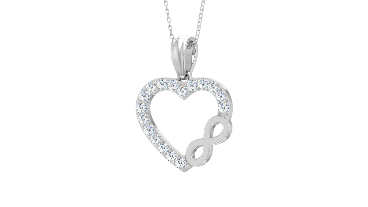 Heart Infinity Silver Necklace For Women With Chain