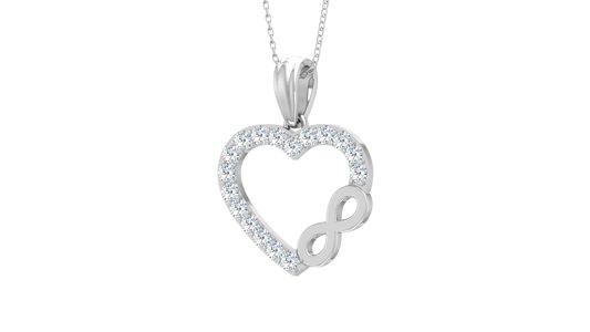 Heart Infinity Silver Necklace For Women With Chain