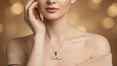 Pave Diamond Whale Tail Pendant