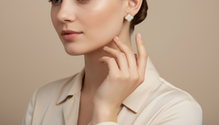 Diamond Clover Stud Earrings with Beaded Milgrain Edge