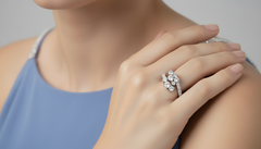 Diamond Bypass Floral Cluster Ring