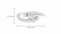Diamond Bypass Floral Cluster Ring