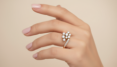 Diamond Bypass Floral Cluster Ring