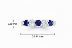 Nine Stone Sapphire With Diamond Half Cttw