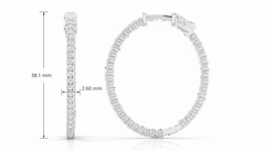 Floating Diamond Inside-Out Hoop Earrings