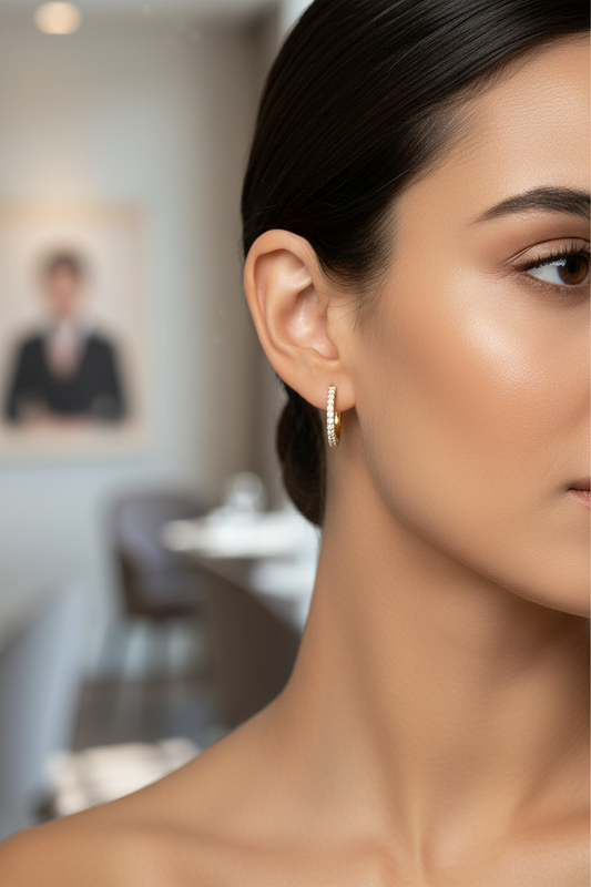 Classic Diamond Hoop Earrings