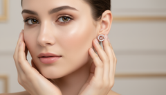 Stylized Butterfly Diamond Halo Stud Earrings