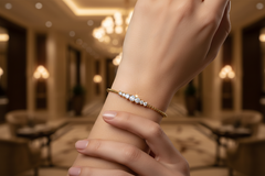 Beaded Chain Diamond Bangle