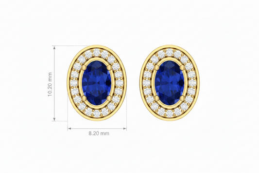 Oval Shape Sapphire With Diamonds