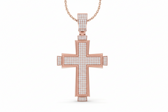 Hip Hop Style Large Iced Out Cross Pendant For Men