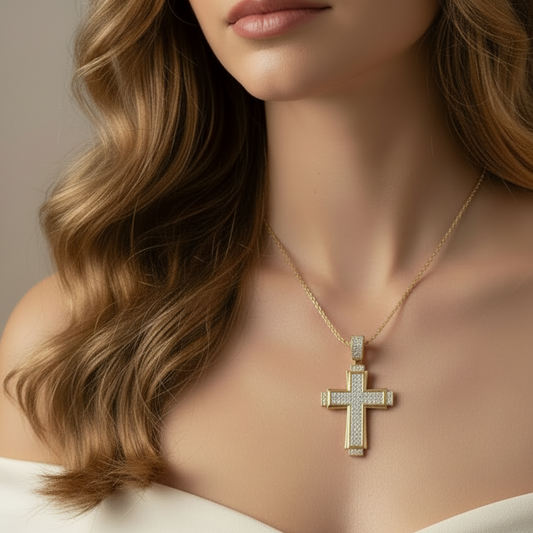 Hip Hop Style Large Iced Out Cross