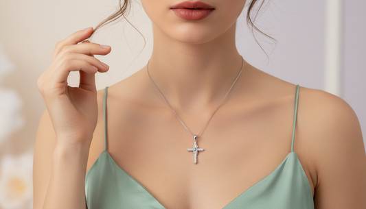 Dainty & Meaningful Diamond Cross Infinity Symbol Pendant