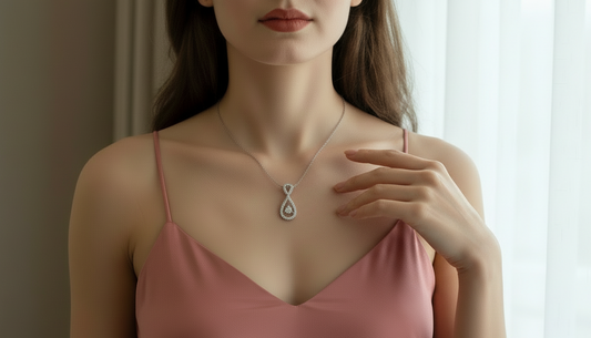 Unstoppable Love Diamond Teardrop Frame Necklace With Chain