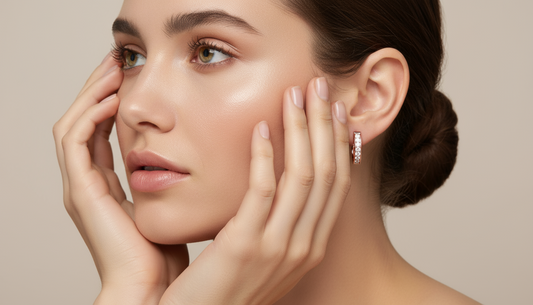 Diamond Huggie Hoop Earrings - Channel Set Dainty Hoops