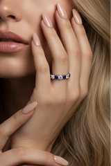 Seven Stone Sapphire With Diamond