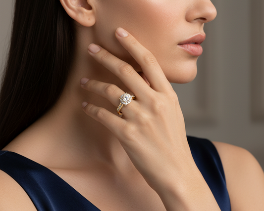 Halo Solitaire with Channel-Set Diamond