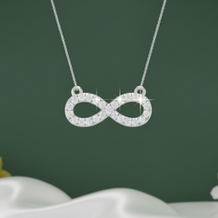 Classic Diamond-Studded Infinity Necklace with Chain