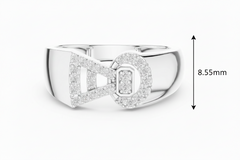 Sculptural Taper-and-Loop Diamond