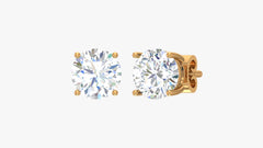 9K solid gold studs earring prong set 0.15 ct diamond
