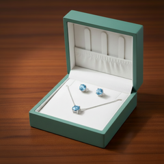 Silver Diamond Earring and Pendent Set