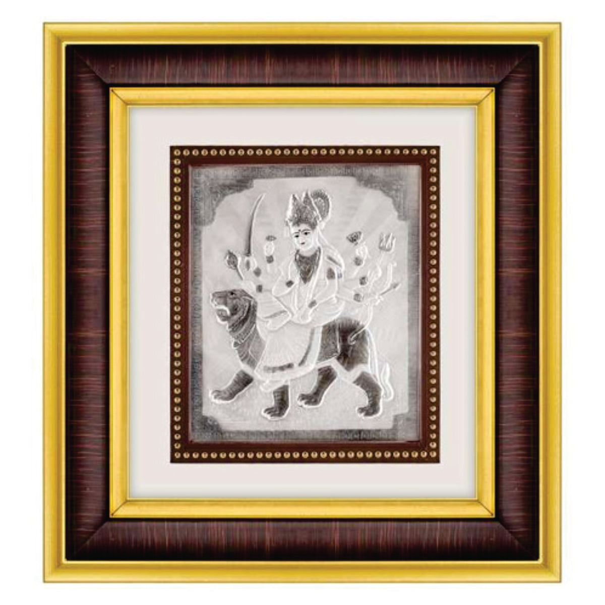 Ambe Maa Frame - 999 Pure silver , 10 x 11 Inch