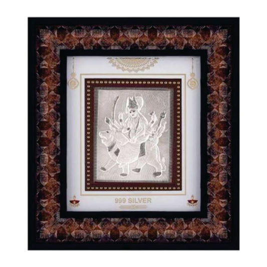 Ambe Maa Frame - 999 Pure silver , 9 x 10 Inch