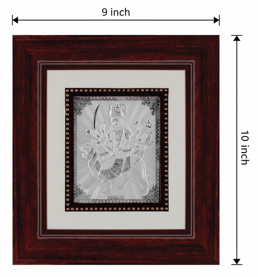 Ambe Maa Frame - 999 Pure silver , 9 x 10 Inch