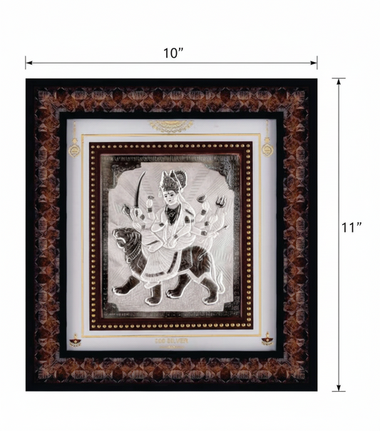 Ambe Maa Frame - 999 Pure silver , 10 x 11 Inch