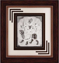 Ambe Maa Frame - 999 Pure silver , 12 x 13 Inch