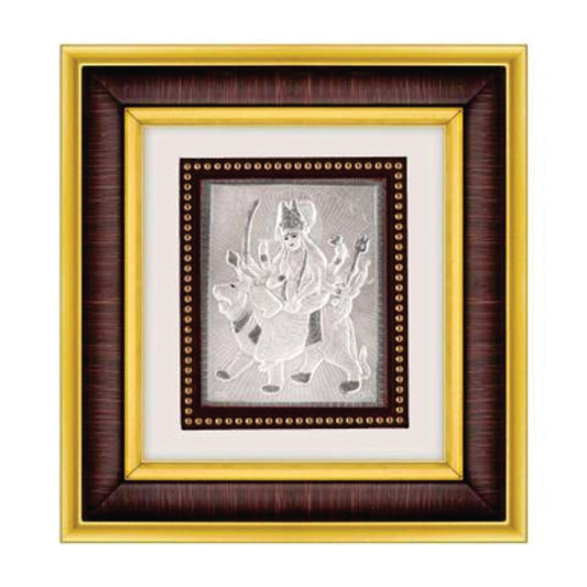 Ambe Maa Frame - 999 Pure silver , 8.5 x 9.5 Inch